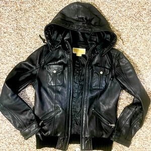 Authentic Michael Kors Leather Bomber